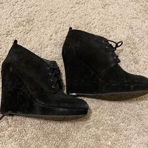 Black suede booties